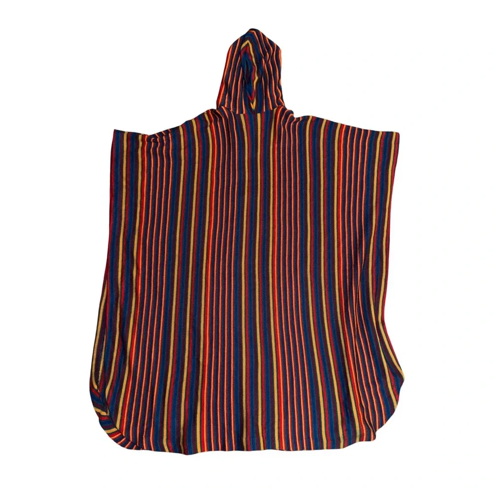 Vintage 70s wool blend Offspring by Trisha Sayad Vintage Striped Hooded kaftan - Picture 3 of 5